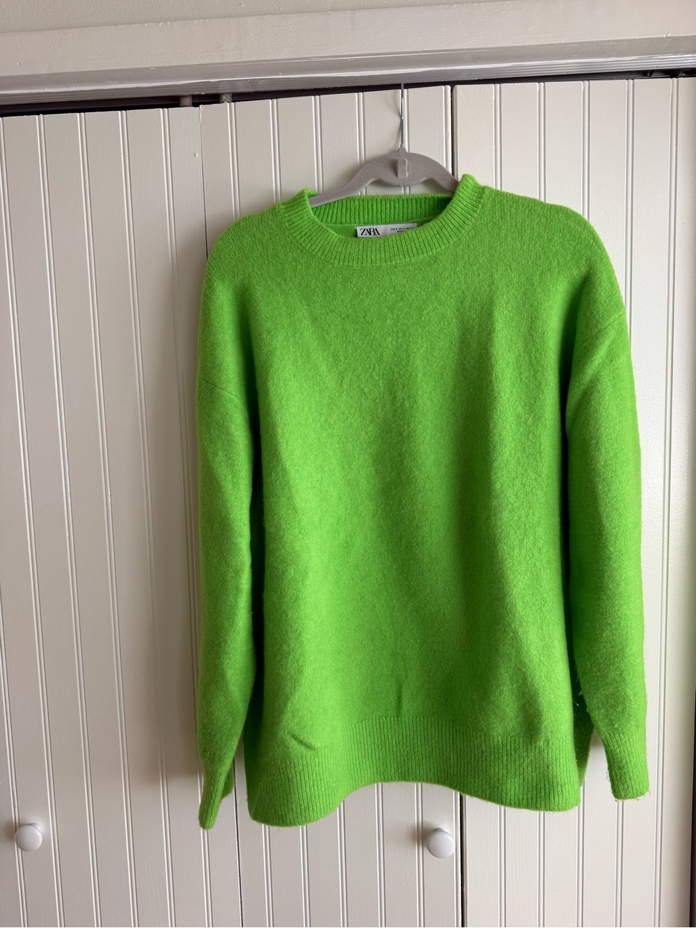 Zara Bright Green Crewneck Sweater